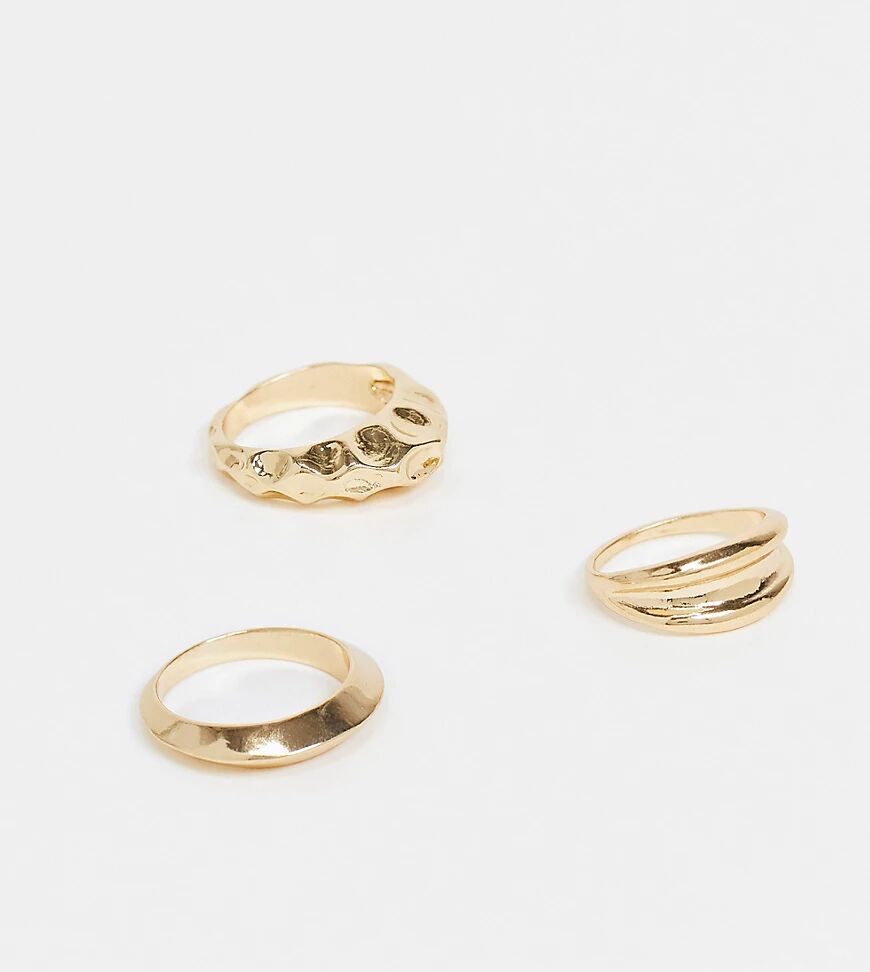 Vero Moda exclusive 3-pack rings in gold  Gold