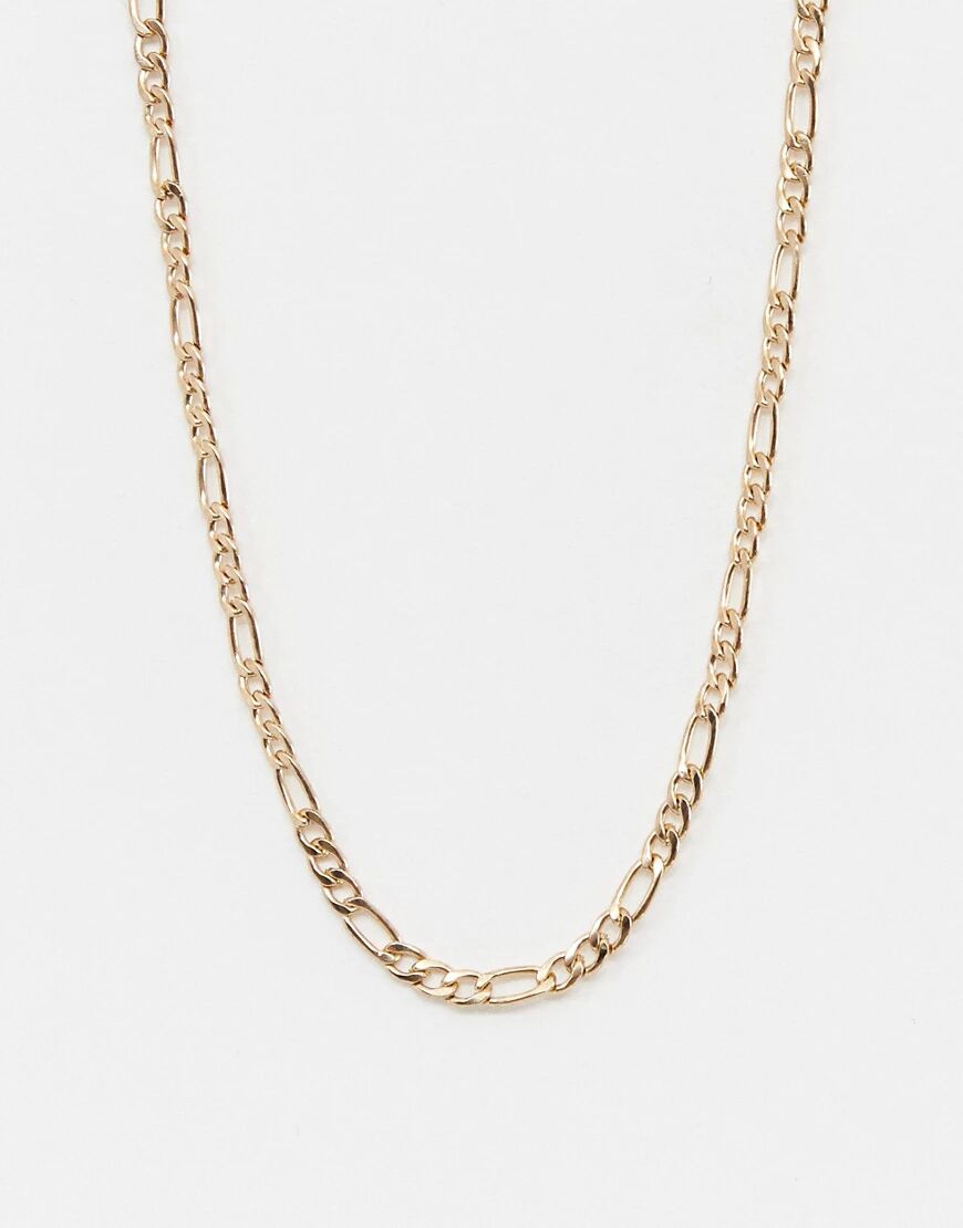 WFTW 3mm Figaro Chain Necklace In Gold  Gold