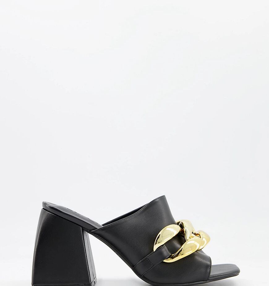 Z_Code_Z Exclusive Bonny mule sandals with chunky chain in black  Black