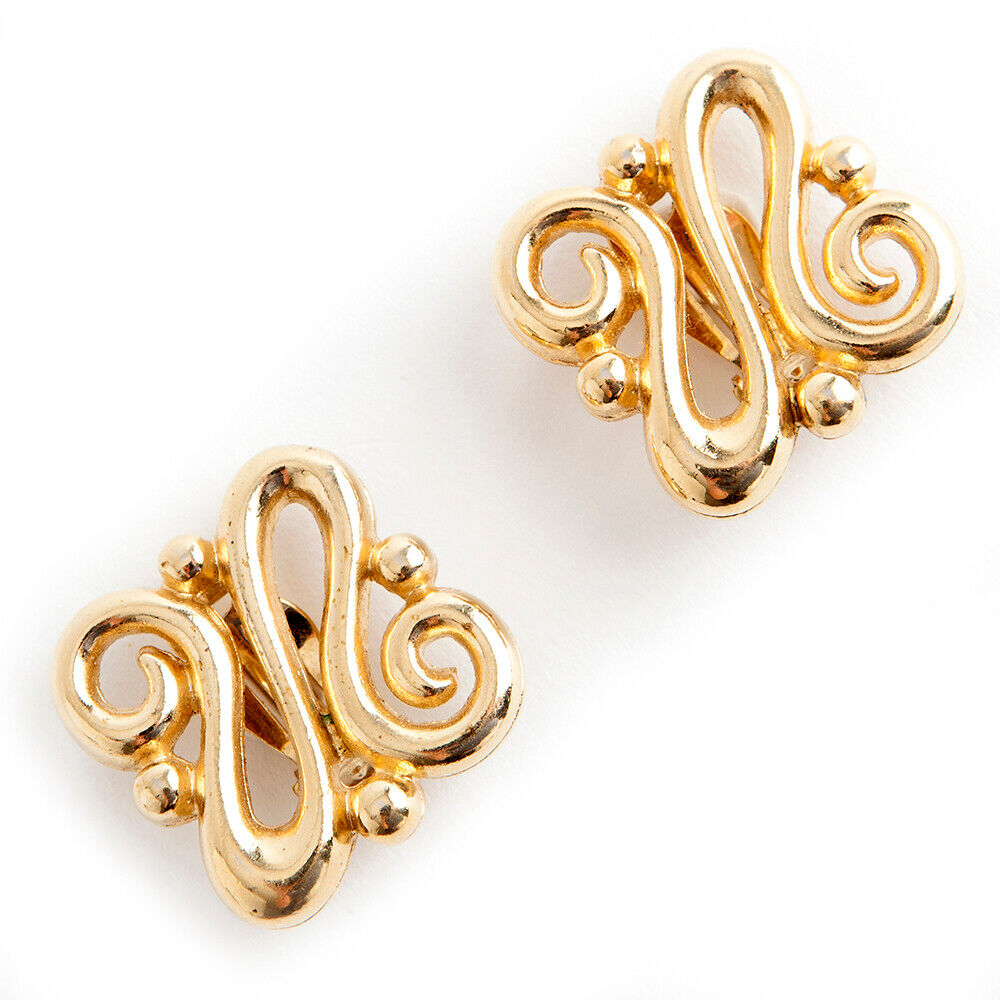 Givenchy Pre-owned Swirl Clip on Earrings Gul Female