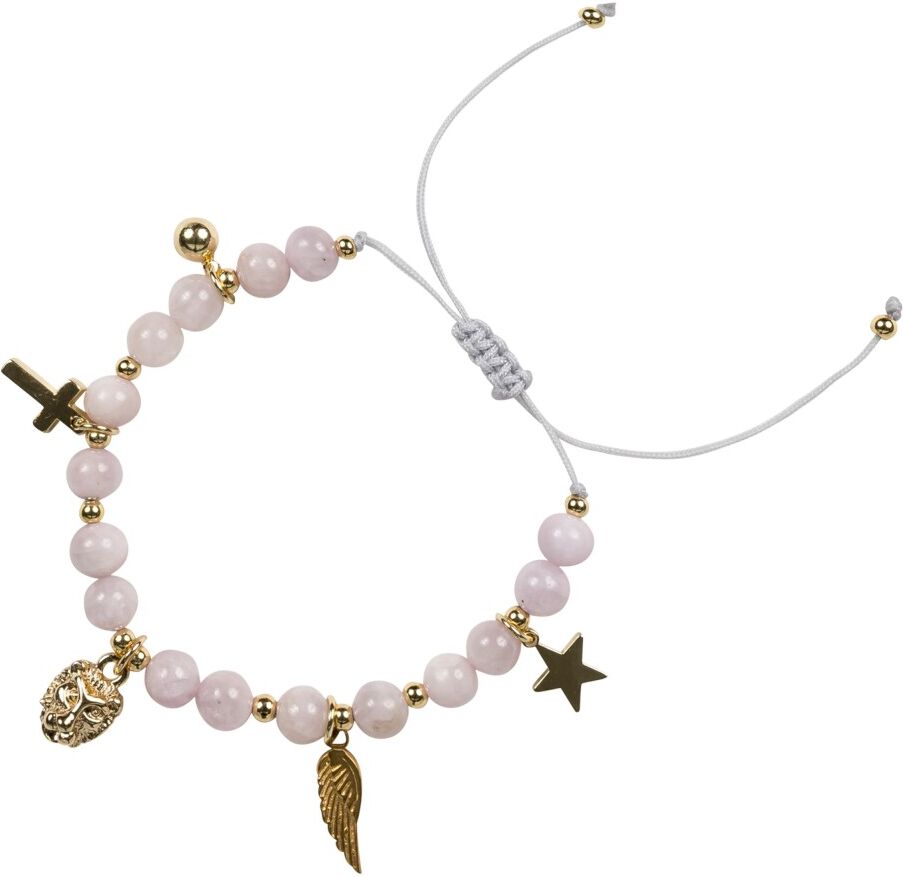 Dark Stone Bead Bracelet W/Charms Beige Female