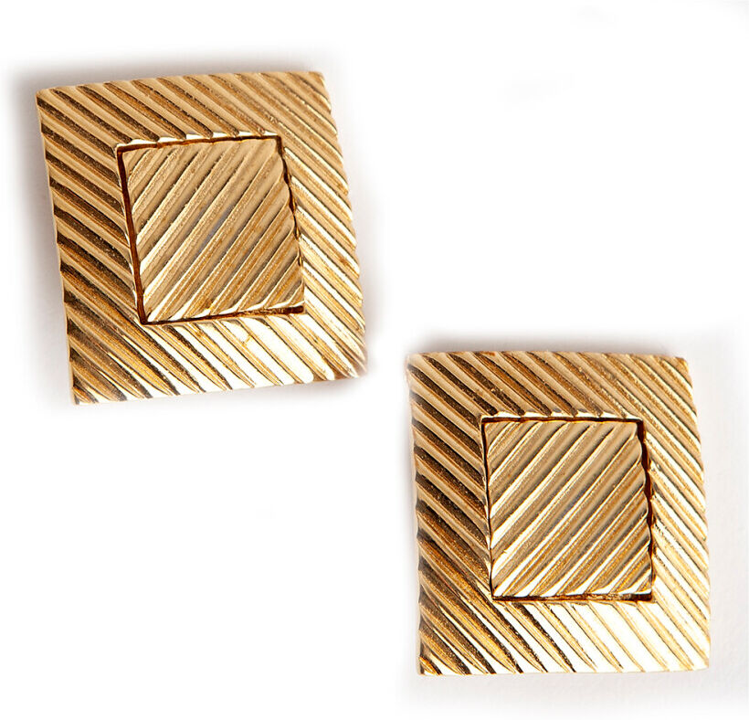 Givenchy Pre-owned square earclips Gul Female