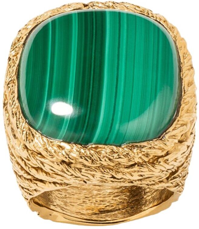 Aurélie Bidermann Miki Malachite gold plated ring Gul Female