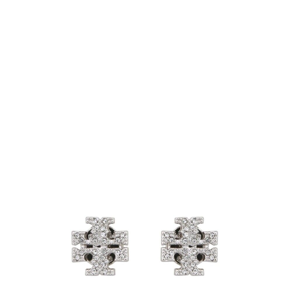 TORY BURCH Crystal Logo Earrings Grå Female