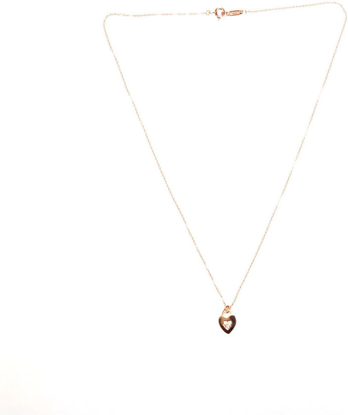 Tiffany Pre-owned Rock Heart Pendant Necklace 750 Beige Female