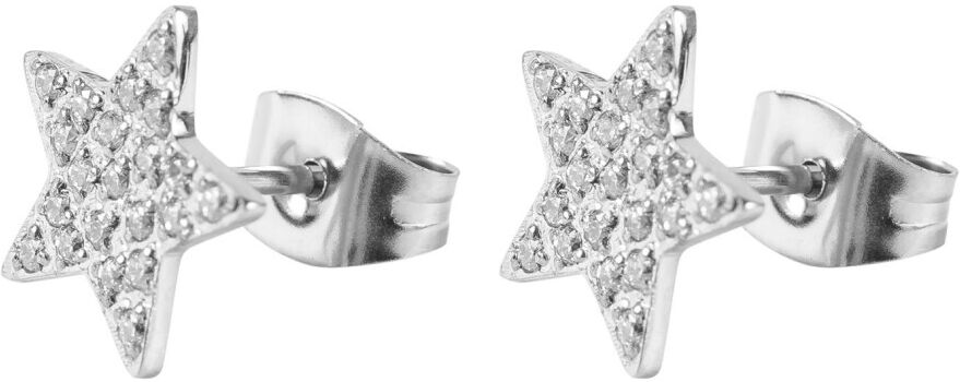 Dark Star Stud Crystal Earrings Grå Female