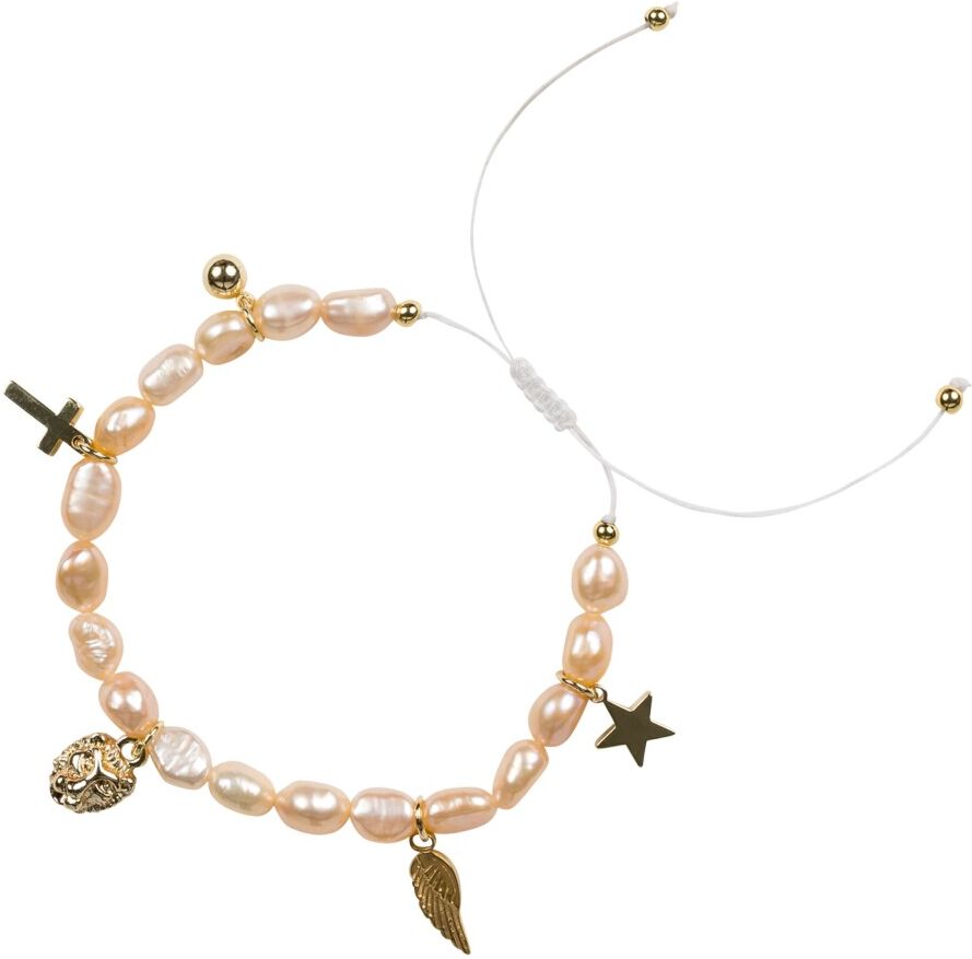 Dark Pearl Bead Bracelet W/Charms Beige Female