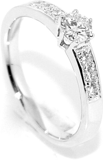 Spesialpris! Forlovelsesring i hvitt gull m/ diamanter 0.48ct GI