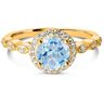 Inel din argint Golden Dreamy Blue Topaz