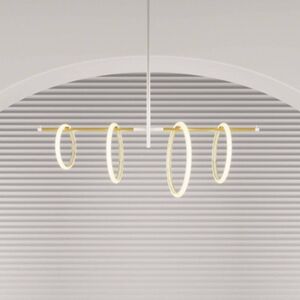 Marchetti Ulaop LED-pendellampa, fyra ringar, vit
