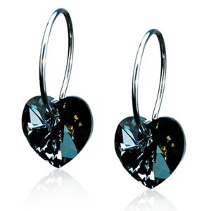 Blomdahl örhängen Blomdahl NT Heart 10 mm Black diamond 1 par