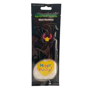 Halsband Med Hjärta - Självlysande Glow Stick - 2 Modeller - (Färg: Happy Birthday Gul)