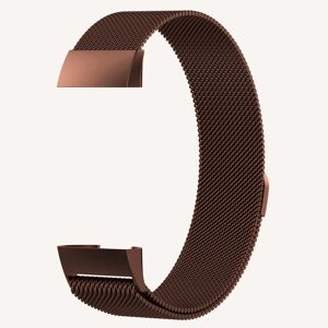 Kamda Armband för Fitbit Charge 3/ Charge 4 kedja Magnetiskt lås - Brun (120-170mm)