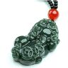 UZKWYKYC Det är härligt. Det är härligt. Det är härligt Carving Lucky Amulet,N Hetian Jade Green Pixiu Man Charm Smycken Modeaccessoarer Handsnidade Luck Amulet Presents (Färg: Svart) (Size : White)