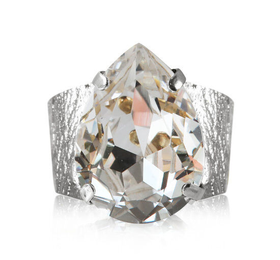Caroline Svedbom Classic Drop ring crystal rhodium