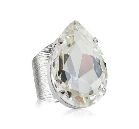 Caroline Svedbom Perfect Drop ring crystal rhodium