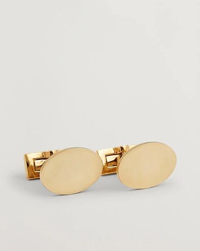 Skultuna Cuff Links Black Tie Collection Oval Gold
