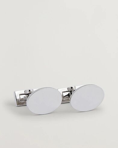 Skultuna Cuff Links Black Tie Collection Oval Silver