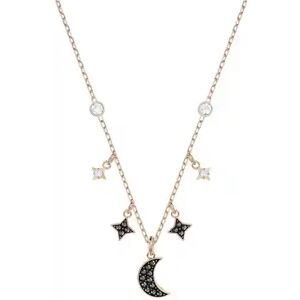 Swarovski Symbolic Moon Necklace, Black, Rose Gold Plating