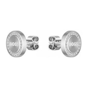 BOSS Womens Steel Iona Crystal Stud Earring - Female - Grey