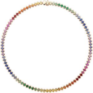 Faberge Colours of Love Cosmic Curve 18ct Rose Gold Rainbow Gemstone Necklace