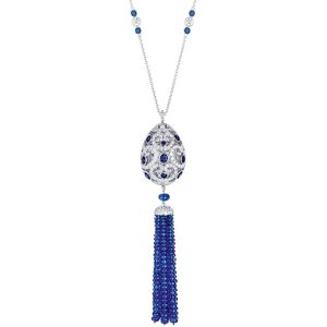 Faberge Imperial Imperatrice Sapphire Tassel Pendant - Silver