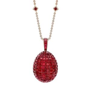 Faberge Treasures Mosaic Ruby Pendant - Silver