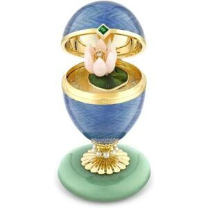 Faberge Heritage 18ct Yellow Gold Blue Enamel Limited Edition Egg Objet with Water Lily Surprise - Yellow Gold