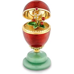 Faberge Heritage 18ct Yellow Gold Red Enamel Limited Edition Egg Objet with Strawberry Surprise - Yellow Gold