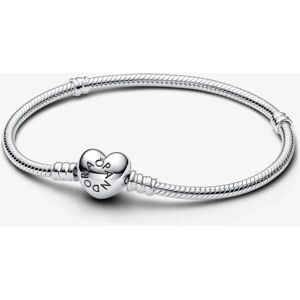 Pandora 590719 Sterling Silver Bracelet With Heart Clasp 18 cm