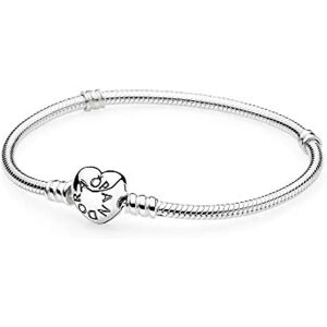 Pandora 590719 Sterling Silver Bracelet With Heart Clasp 17 cm