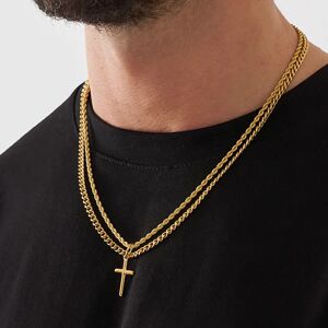 CRAFTD London Make Your Own Set (Gold) - Cross + Chain / Cuban 4mm (55cm)