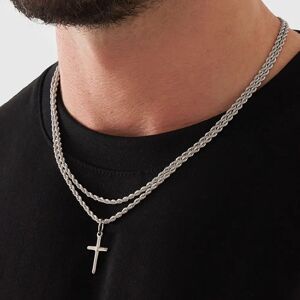 CRAFTD London Make Your Own Set (Silver) - Cross + Chain / Rope 3mm (50cm)