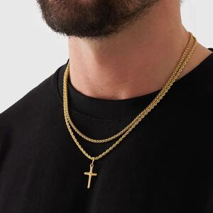 CRAFTD London Make Your Own Set (Gold) - Cross + Chain / Wheat 3mm (50cm)