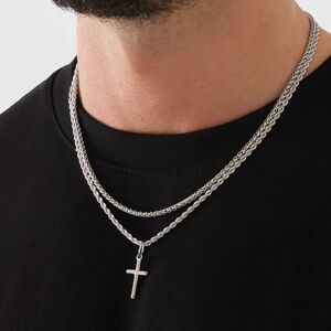 CRAFTD London Make Your Own Set (Silver) - Cross + Chain / Wheat 3mm (50cm)
