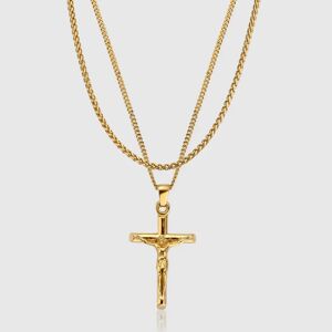 Gold Crucifix Pendant & Chain Set - Men's Jewelry Gift Sets   CRAFTD London