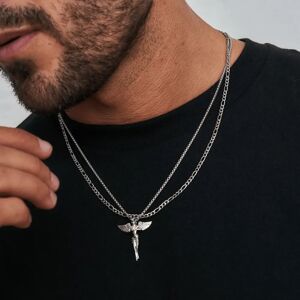 CRAFTD London Make Your Own Set (Silver) - Angel + Chain / Figaro 3mm (55cm)