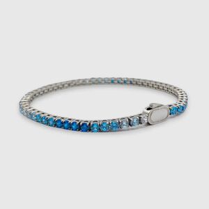 CRAFTD London Blue Tennis Bracelet (Silver) 3mm - 19cm