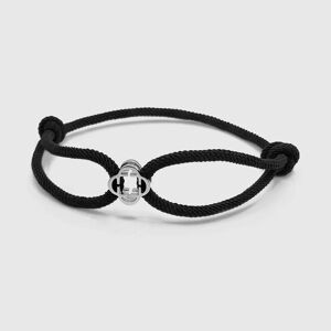CRAFTD London Black Cord Bracelet (Silver) - One Size (Adjustable)