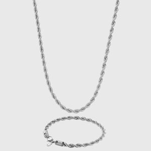 Silver Rope Chain & Bracelet Set - Men's Jewelry Gift Sets   CRAFTD London