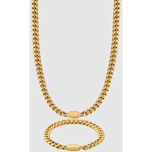 Gold Cuban Chain & Bracelet Set - Men's Jewelry Gift Sets   CRAFTD London