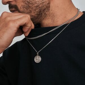 CRAFTD London Make Your Own Set (Silver) - Compass + Chain / Cuban 4mm (50cm)