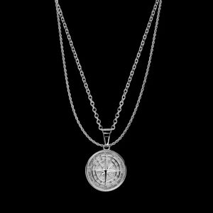CRAFTD London Make Your Own Set (Silver) - Compass + Chain / Rope 3mm (55cm)