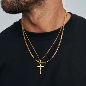 CRAFTD London Make Your Own Set (Gold) - Crucifix + Chain / Figaro 3mm (55cm)