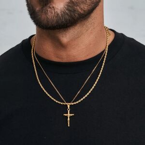 CRAFTD London Make Your Own Set (Gold) - Crucifix + Chain / Rope 3mm (55cm)