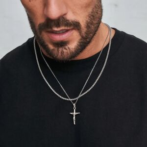 CRAFTD London Make Your Own Set (Silver) - Crucifix + Chain / Wheat 3mm (55cm)