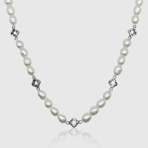 Pearls Clover Real Pearl Necklace (Silver) - One Size - Adjustable