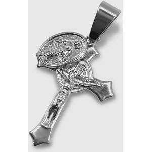 CRAFTD London Jesus & Mary Cross Pendant (Silver)