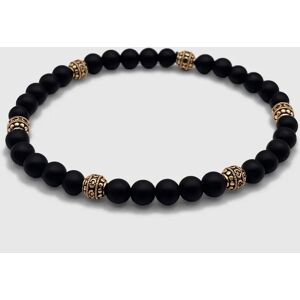 CRAFTD London Matte Onyx Stone Bracelet (Gold) - 22cm