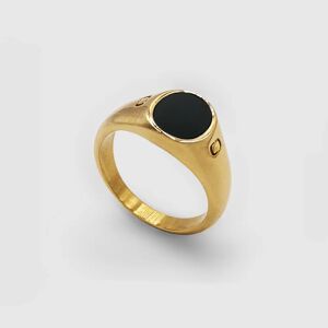 CRAFTD London Oval Stone Signet Ring (Gold) - L